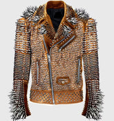 Men's Custom Heavy Metal Studded Spiked Jacket, Multi-Style Punk Rock Leather Wear, Gothic Jacket, Heavy Spiked metal Jacket